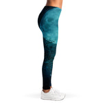 Night Sky And Full Moon Print Women's Leggings