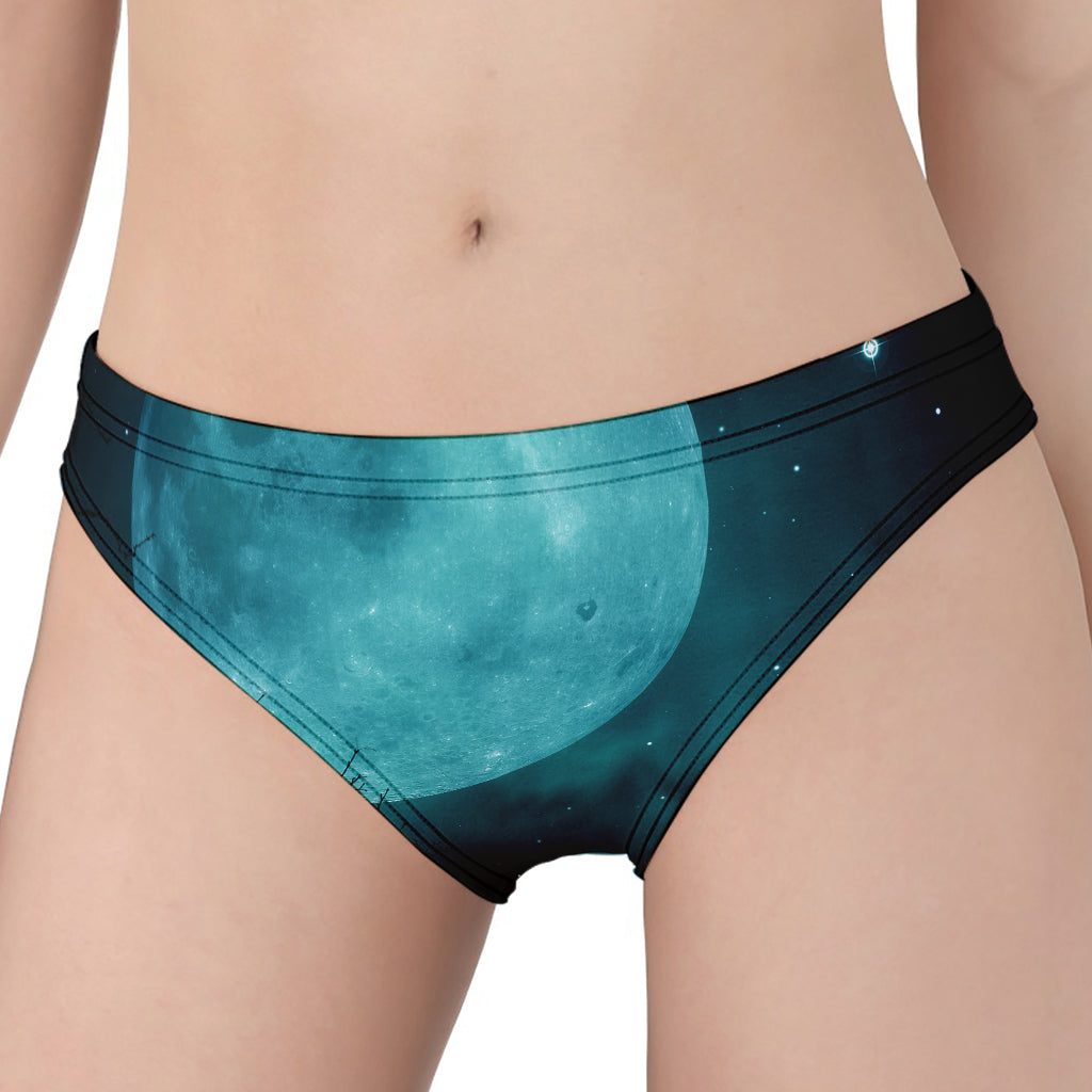 Night Sky And Full Moon Print Women's Panties