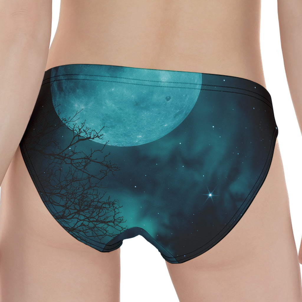 Night Sky And Full Moon Print Women's Panties