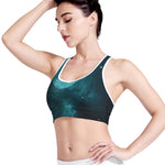 Night Sky And Full Moon Print Women's Sports Bra