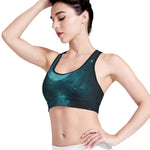 Night Sky And Full Moon Print Women's Sports Bra