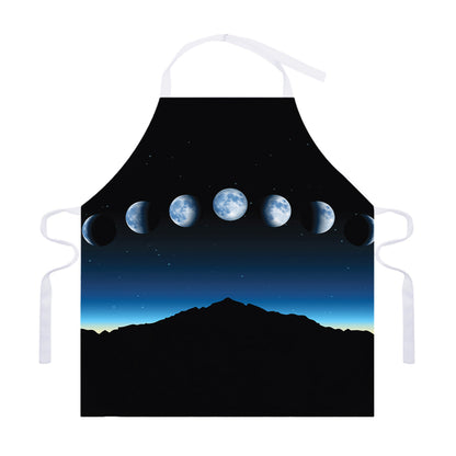 Night Sky And Moon Phase Print Adjustable Apron