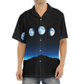 Night Sky And Moon Phase Print Aloha Shirt