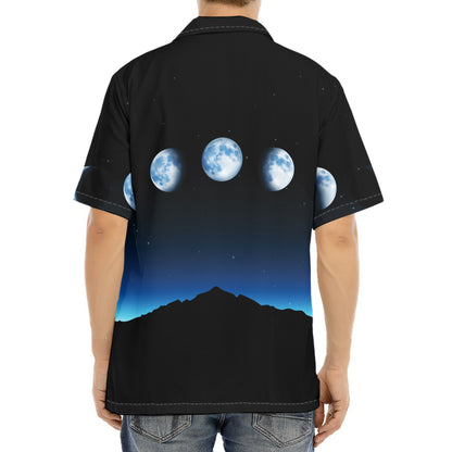 Night Sky And Moon Phase Print Aloha Shirt