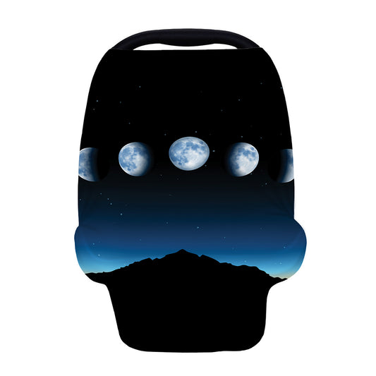 Night Sky And Moon Phase Print Baby Seat Cover