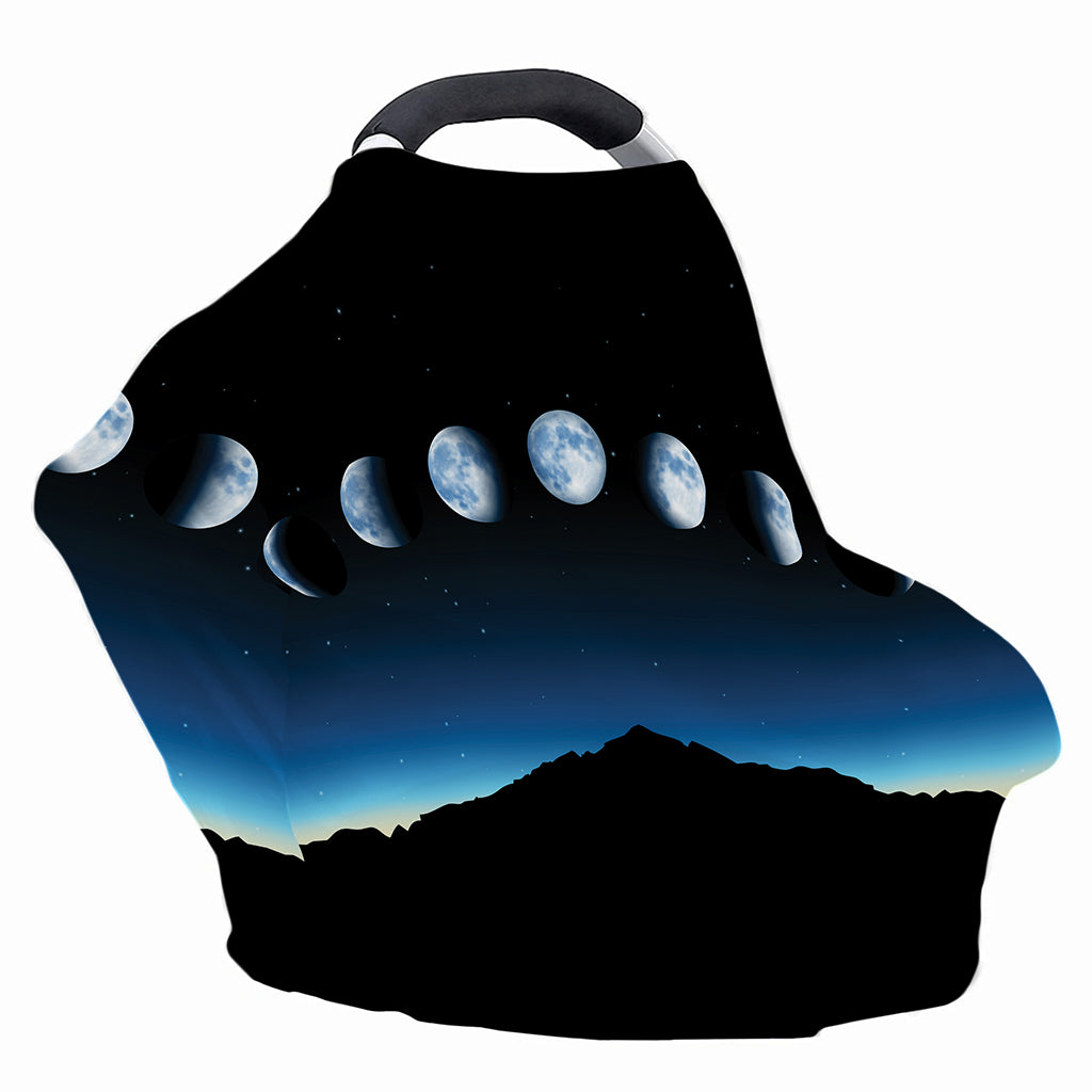 Night Sky And Moon Phase Print Baby Seat Cover