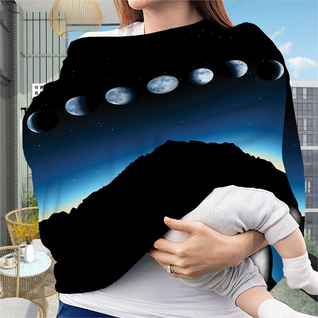 Night Sky And Moon Phase Print Baby Seat Cover