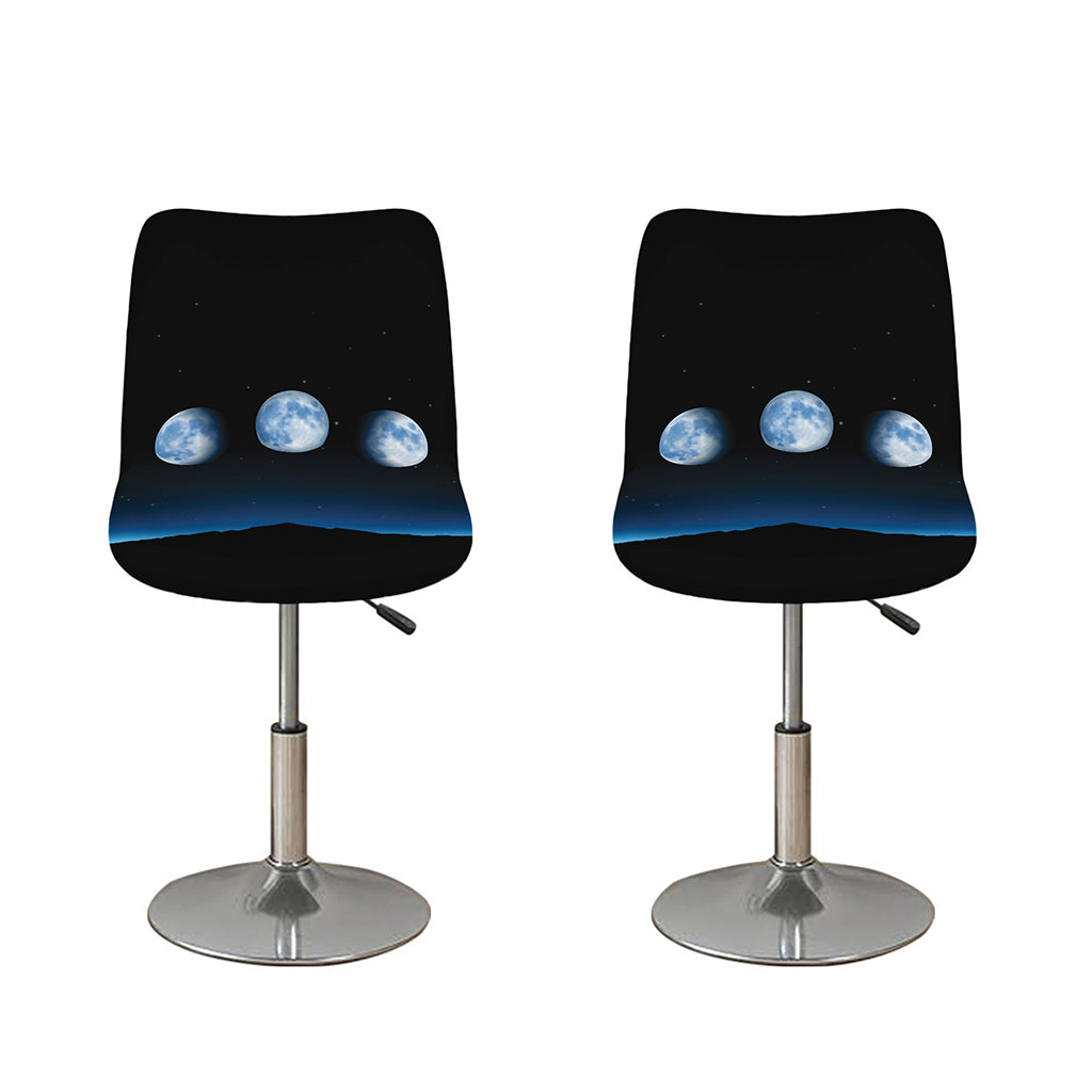 Night Sky And Moon Phase Print Bar Stool Covers