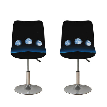 Night Sky And Moon Phase Print Bar Stool Covers