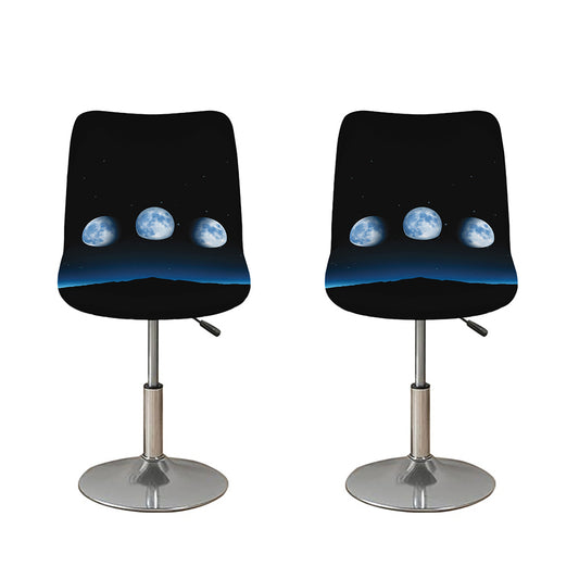 Night Sky And Moon Phase Print Bar Stool Covers
