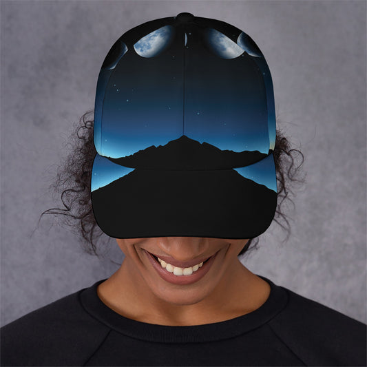 Night Sky And Moon Phase Print Baseball Cap