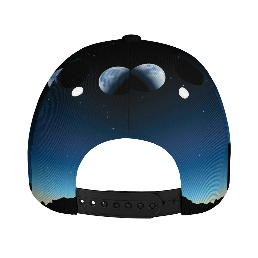 Night Sky And Moon Phase Print Baseball Cap