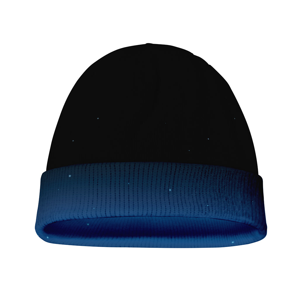 Night Sky And Moon Phase Print Beanie