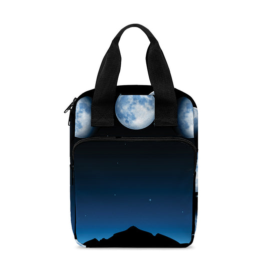 Night Sky And Moon Phase Print Bible Tote Bag