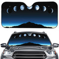 Night Sky And Moon Phase Print Car Windshield Sun Shade