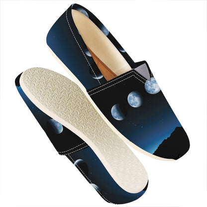 Night Sky And Moon Phase Print Casual Shoes