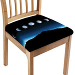 Night Sky And Moon Phase Print Chair Cushion Cover