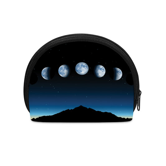 Night Sky And Moon Phase Print Coin Purse