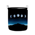 Night Sky And Moon Phase Print Collapsible Laundry Basket