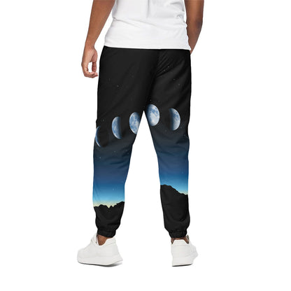 Night Sky And Moon Phase Print Cotton Pants