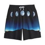 Night Sky And Moon Phase Print Cotton Shorts