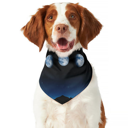 Night Sky And Moon Phase Print Dog Bandana
