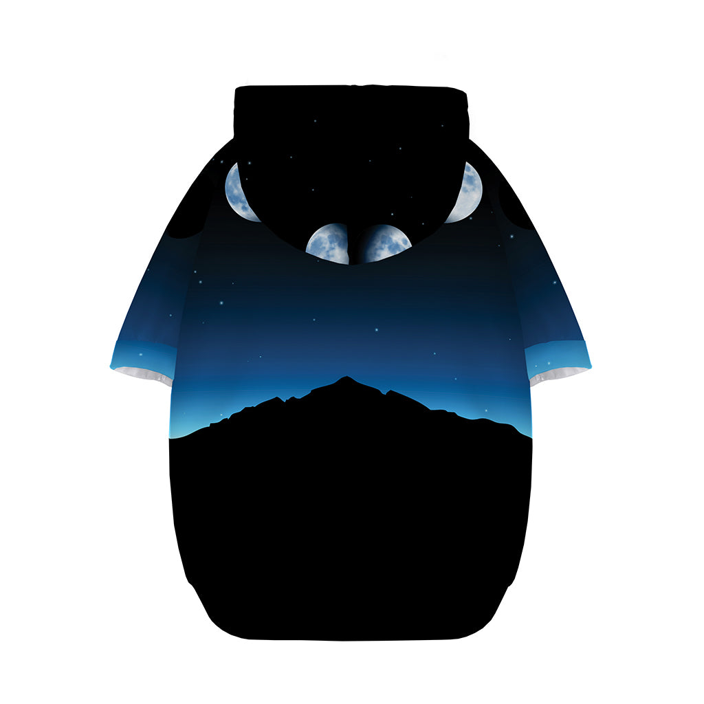 Night Sky And Moon Phase Print Dog Zip Up Hoodie