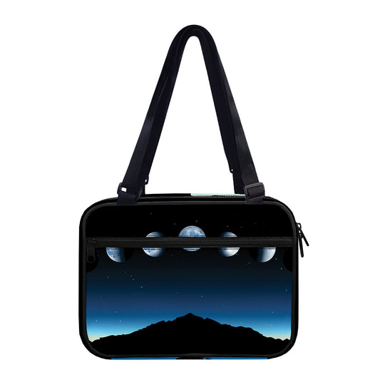Night Sky And Moon Phase Print Double Strap Bible Bag