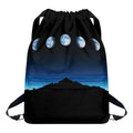 Night Sky And Moon Phase Print Drawstring Backpack