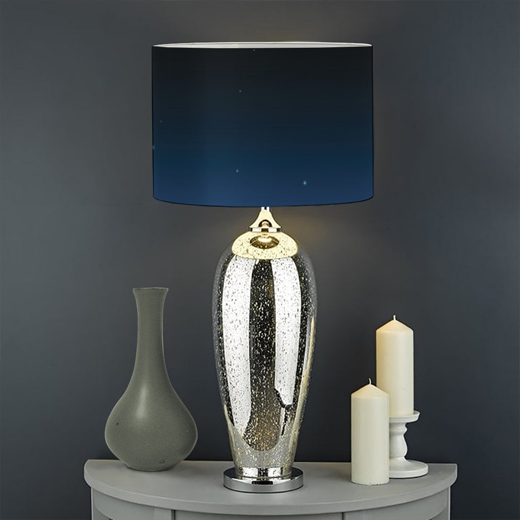 Night Sky And Moon Phase Print Drum Lamp Shade