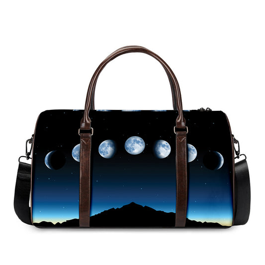 Night Sky And Moon Phase Print Duffle Bag