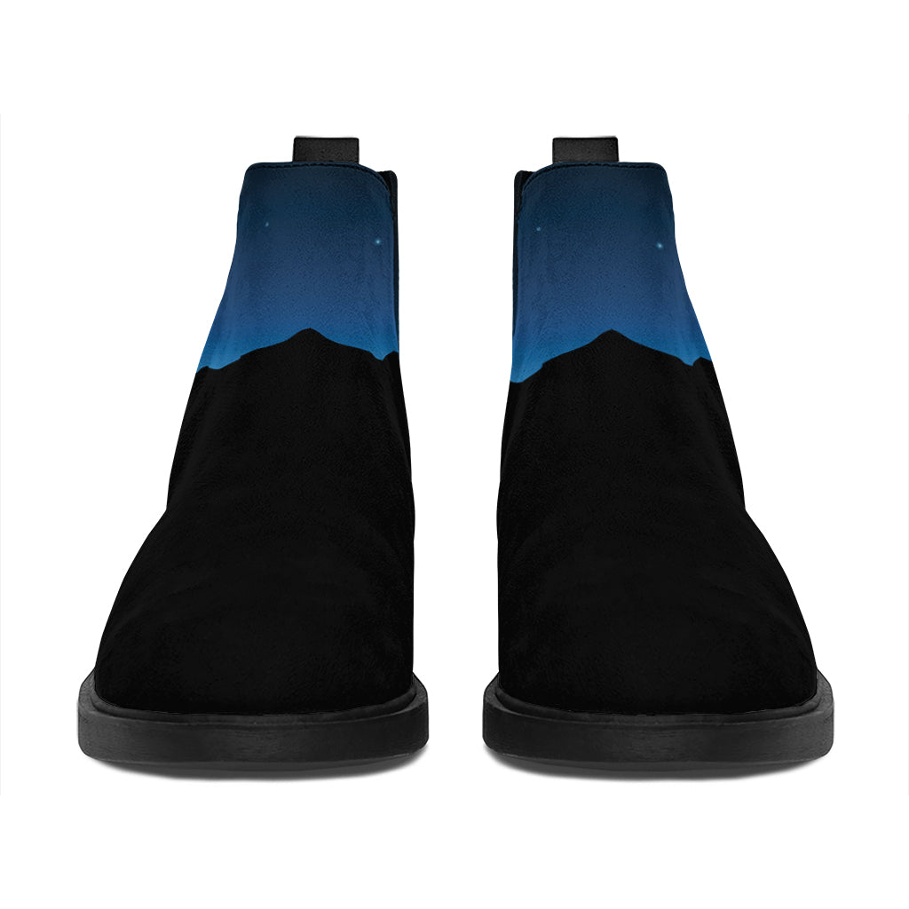 Night Sky And Moon Phase Print Flat Ankle Boots