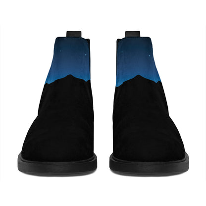 Night Sky And Moon Phase Print Flat Ankle Boots