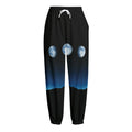 Night Sky And Moon Phase Print Fleece Lined Knit Pants