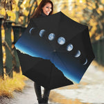 Night Sky And Moon Phase Print Foldable Umbrella