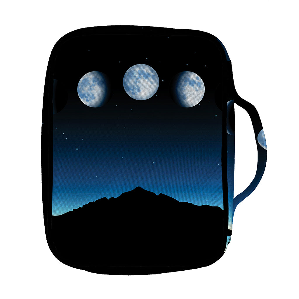 Night Sky And Moon Phase Print Front Pocket Bible Bag