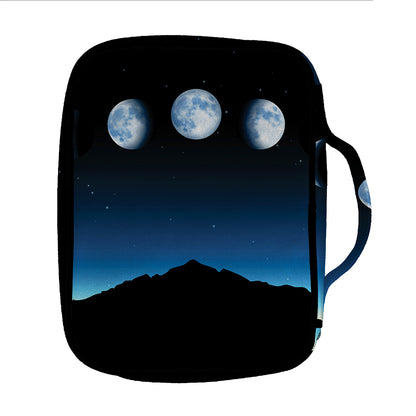 Night Sky And Moon Phase Print Front Pocket Bible Bag