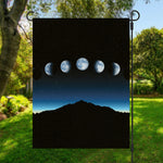 Night Sky And Moon Phase Print Garden Flag