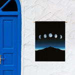 Night Sky And Moon Phase Print Garden Flag