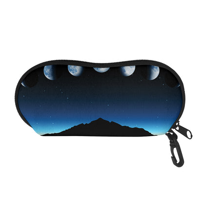 Night Sky And Moon Phase Print Glasses Case