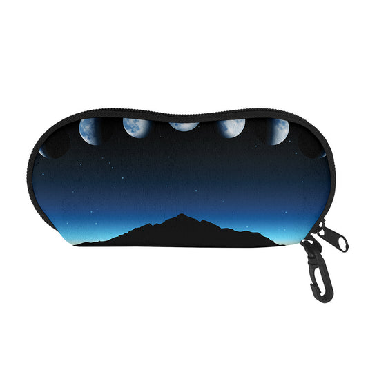 Night Sky And Moon Phase Print Glasses Case
