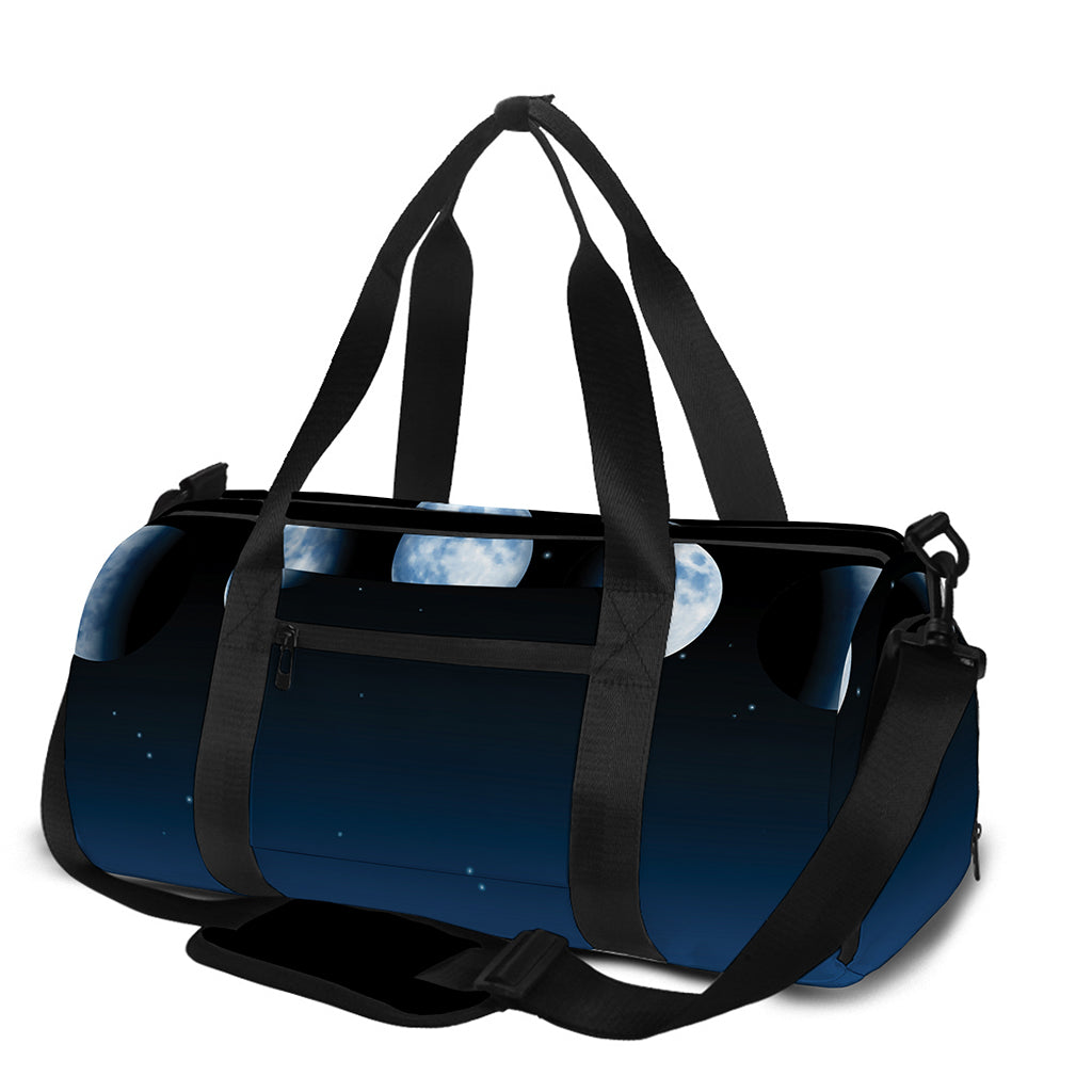 Night Sky And Moon Phase Print Gym Bag