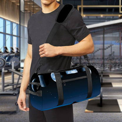 Night Sky And Moon Phase Print Gym Bag