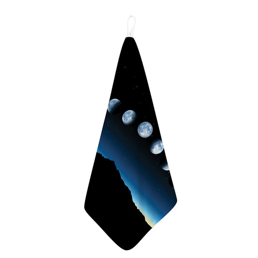 Night Sky And Moon Phase Print Hand Towel