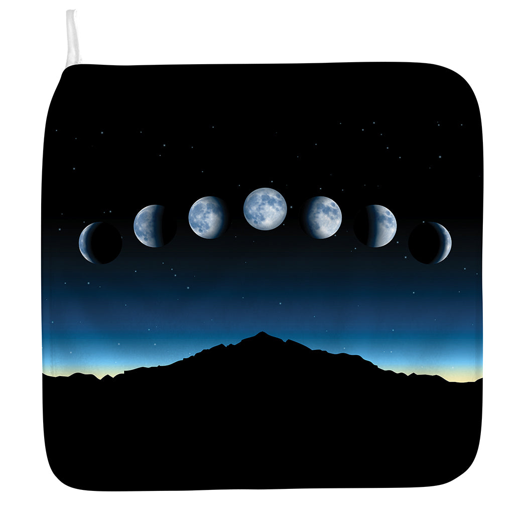 Night Sky And Moon Phase Print Hand Towel