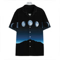 Night Sky And Moon Phase Print Hawaiian Shirt