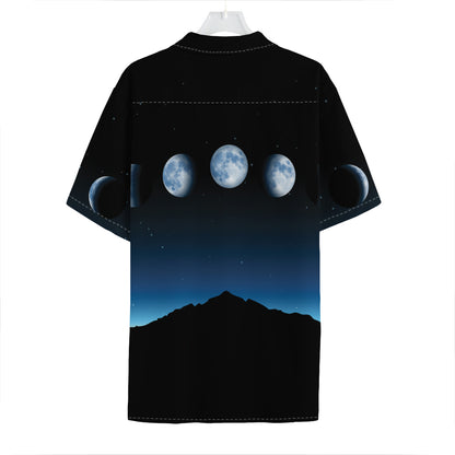 Night Sky And Moon Phase Print Hawaiian Shirt