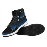 Night Sky And Moon Phase Print High Top Leather Sneakers