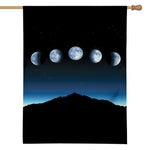 Night Sky And Moon Phase Print House Flag