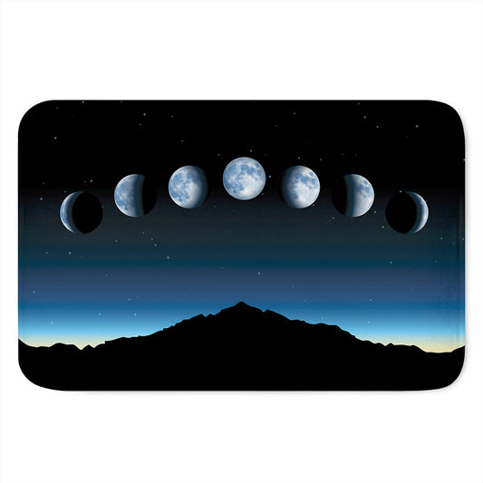 Night Sky And Moon Phase Print Indoor Door Mat